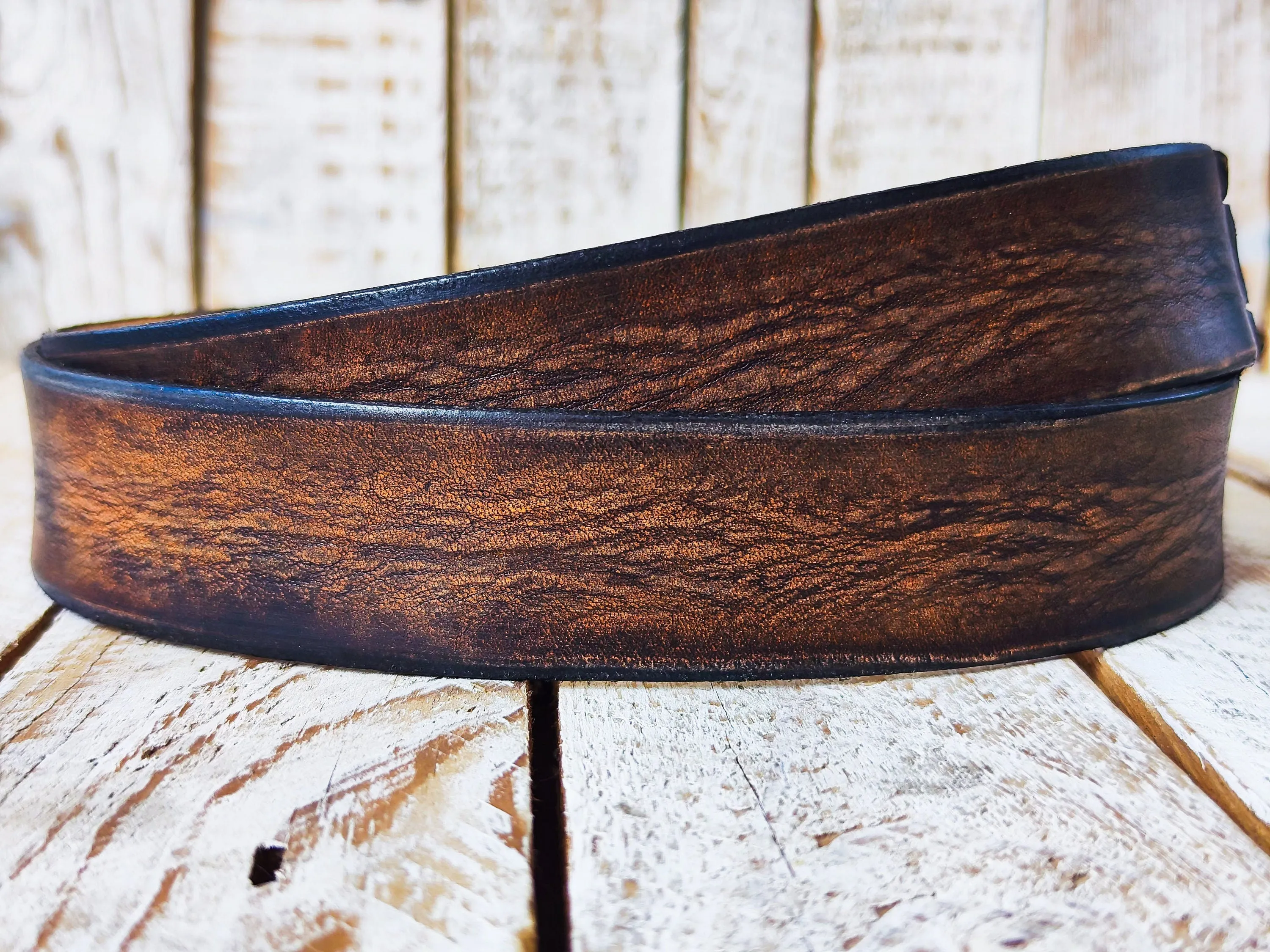 Handmade Vintage Dark Brown Leather Belt with Crocodile Tail Shape & Texture | Unique 3.6cm Crocodile-Inspired Artisan Belt