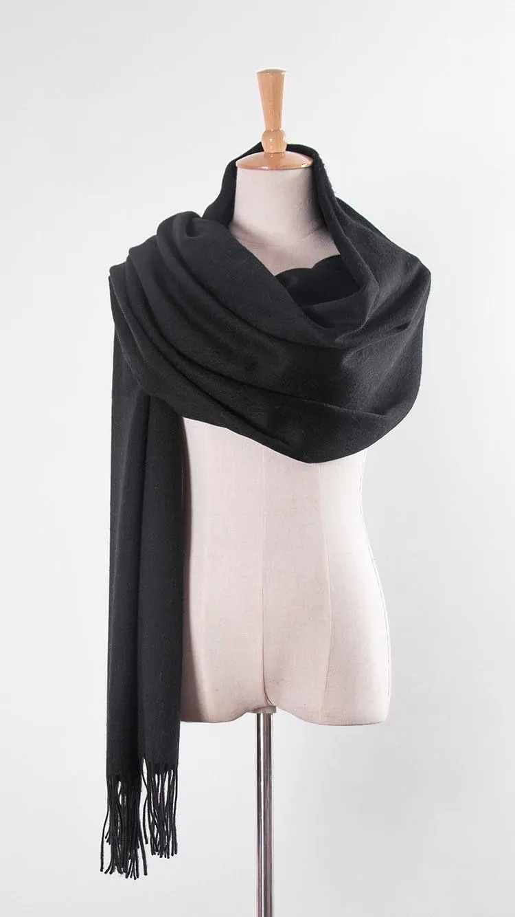 Honeystore Large Fringe Scarf Tassels Infinity Cashmere Wool Shawl Pashmina Wrap