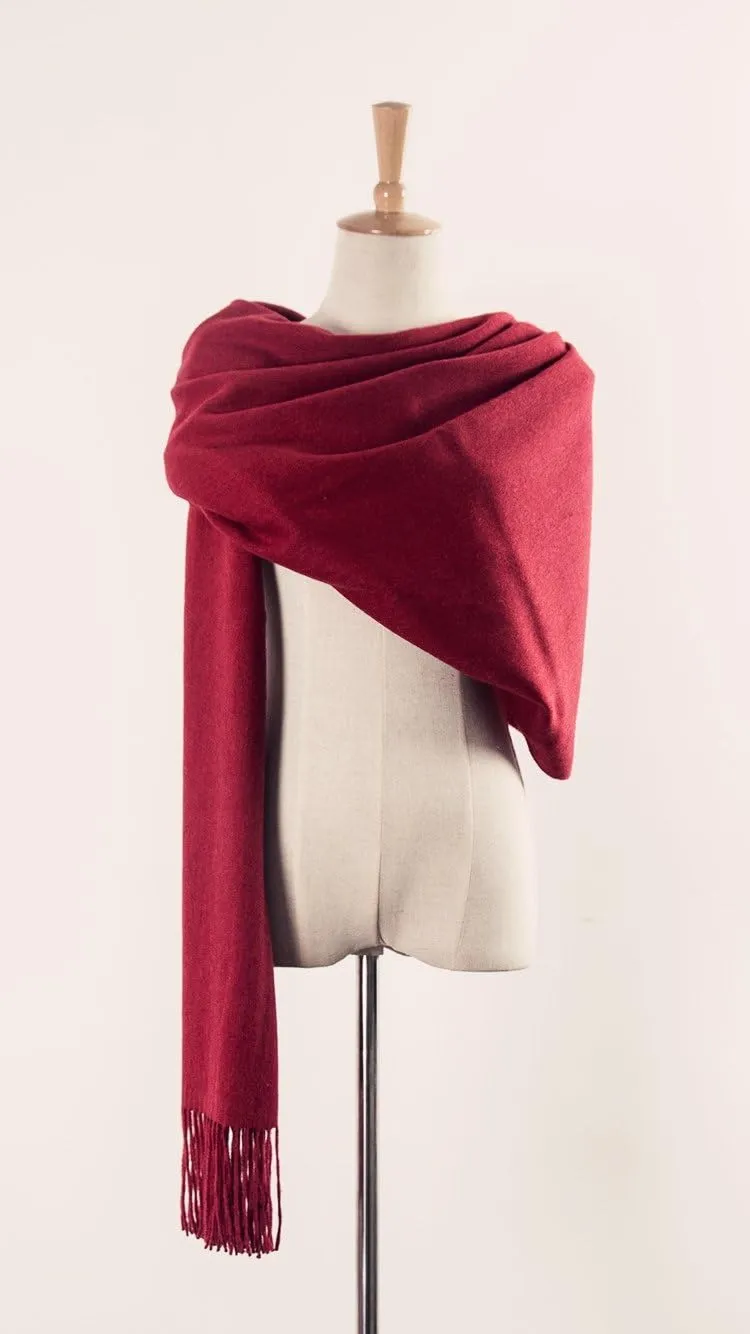 Honeystore Large Fringe Scarf Tassels Infinity Cashmere Wool Shawl Pashmina Wrap