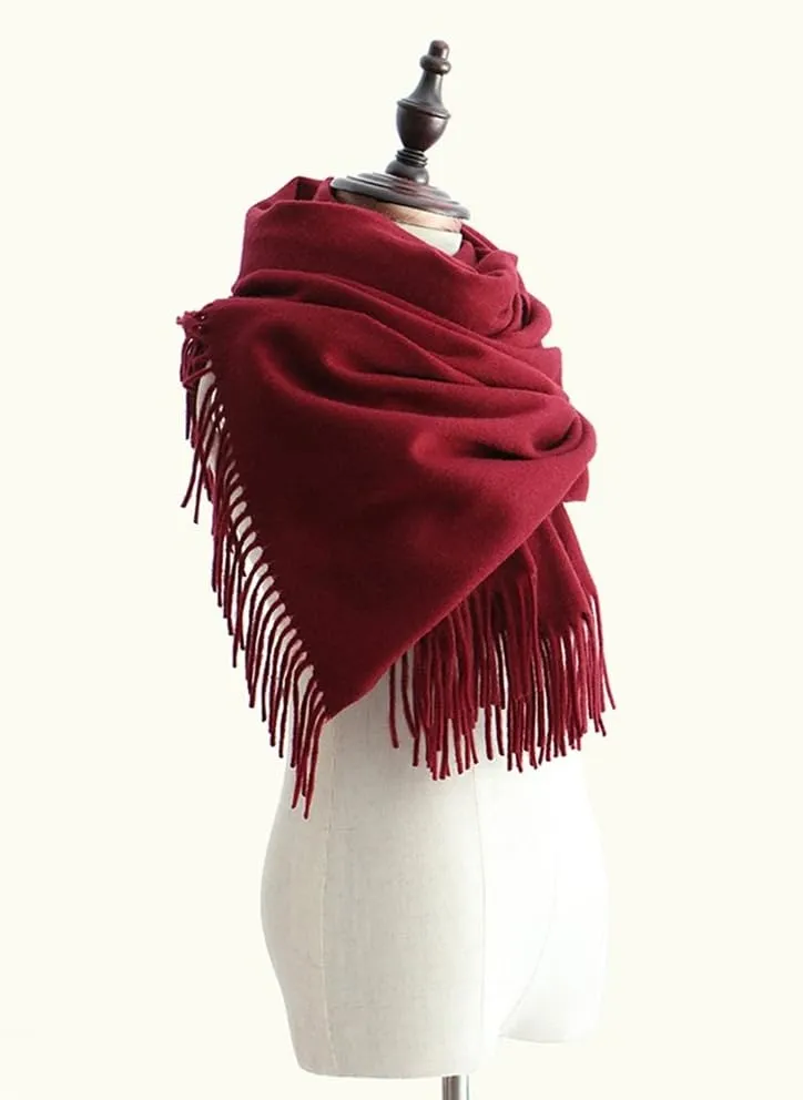 Honeystore Large Fringe Scarf Tassels Infinity Cashmere Wool Shawl Pashmina Wrap