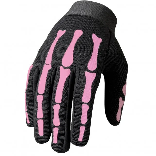 Hot Leathers Pink Skeleton Bones Ladies Mechanics Gloves
