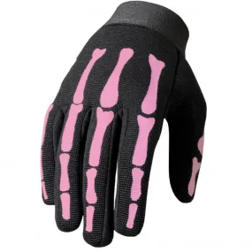 Hot Leathers Pink Skeleton Bones Ladies Mechanics Gloves