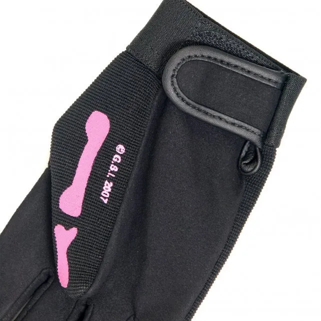 Hot Leathers Pink Skeleton Bones Ladies Mechanics Gloves