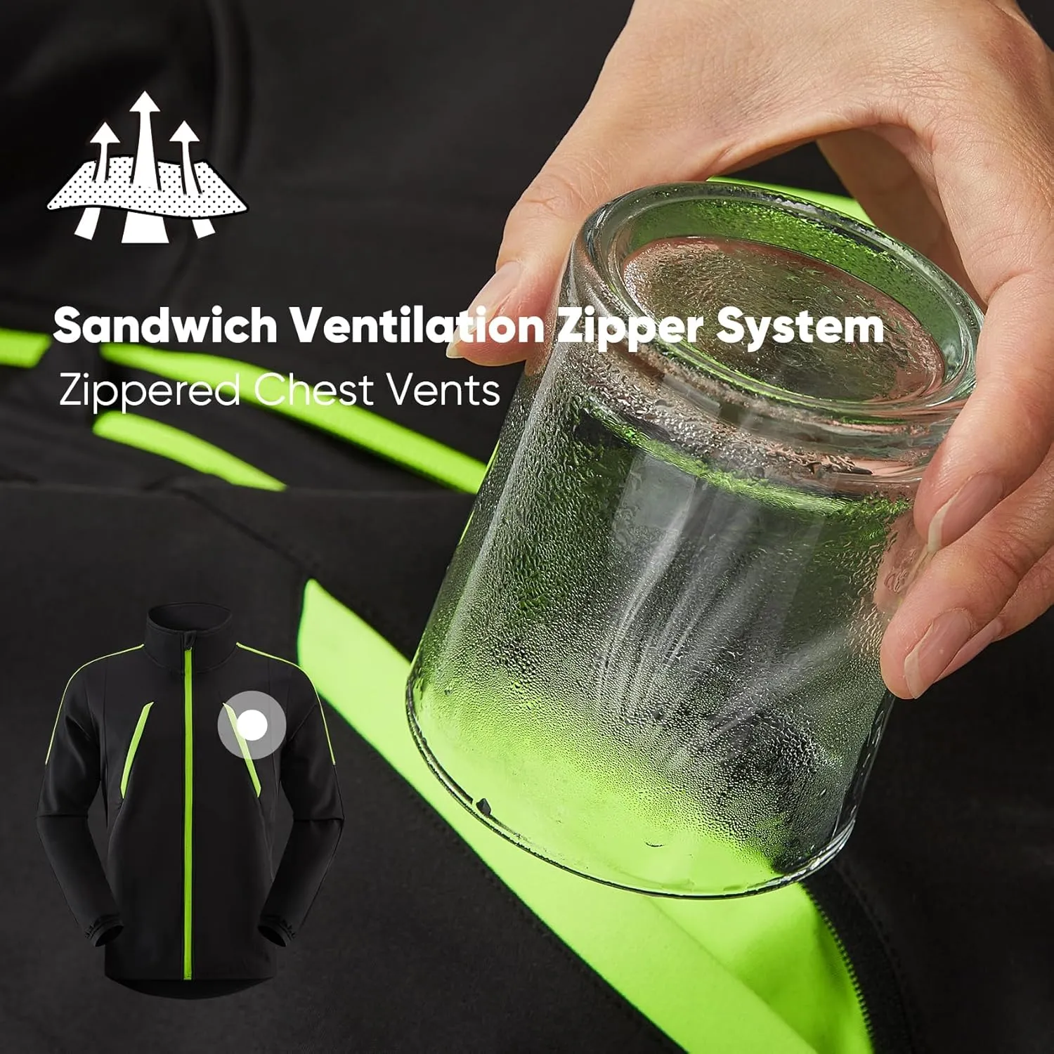 HOTSUIT Cycling Rain Jacket for Men Breathable Running Jacket Waterproof Biking Windbreaker