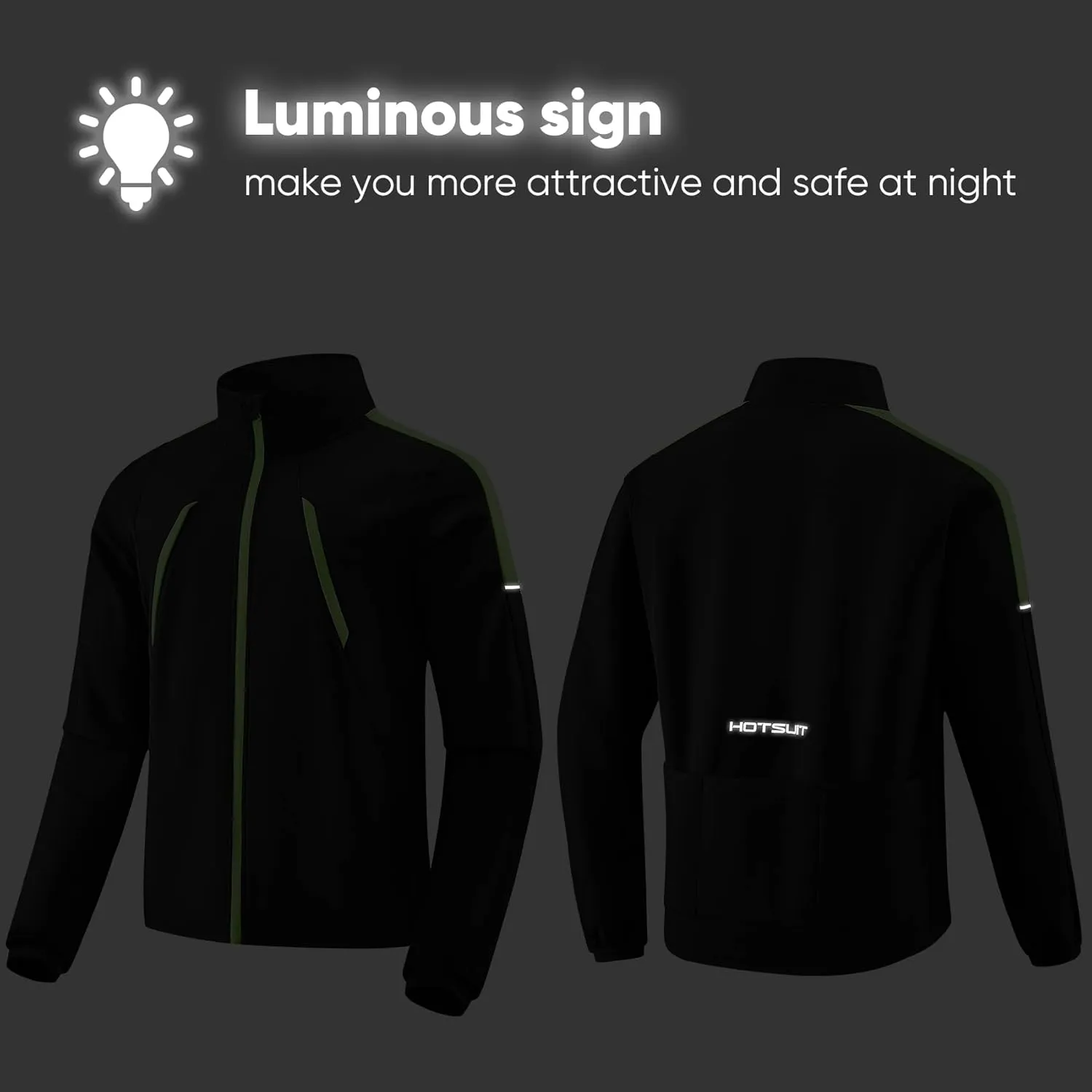 HOTSUIT Cycling Rain Jacket for Men Breathable Running Jacket Waterproof Biking Windbreaker