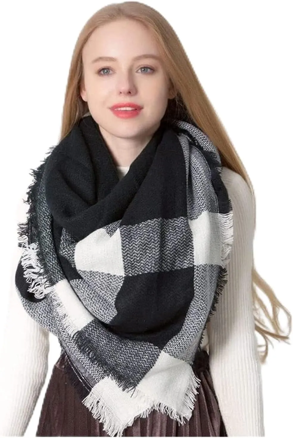 Knitted Spring Winter Women's Scarf Warm Cashmere Scarf Shawl Neck Turban Cashmere Ladies Shawl