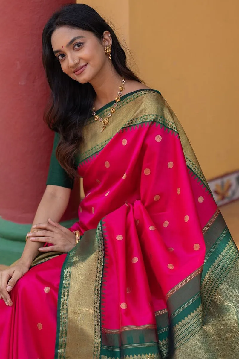 Lassitude Dark Pink Soft Silk Saree With Beautiful Blouse Piece