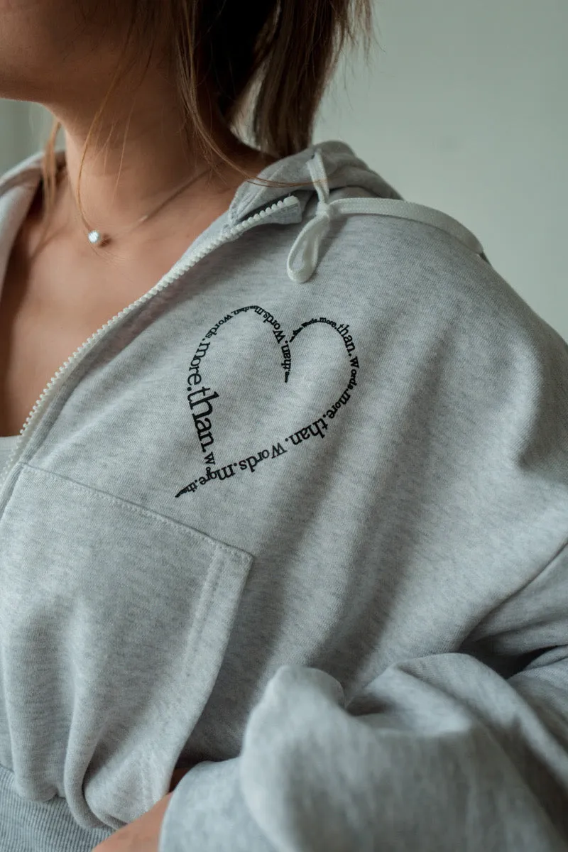 LIGHT GREY RABBIT HOODED CARDIGAN *LAST 2*