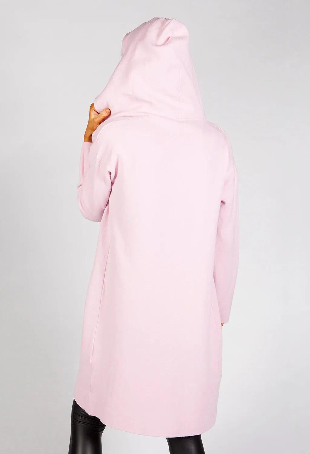 Light Rose Long Knit Open Cardigan