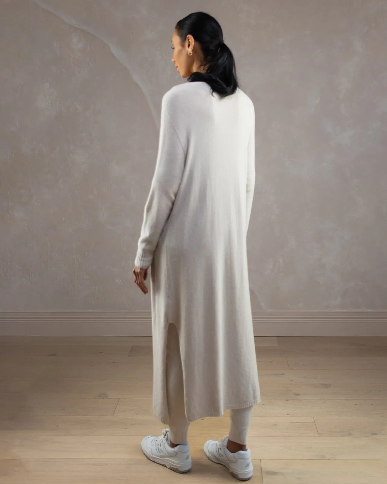 Longline Cardigan | Light Beige