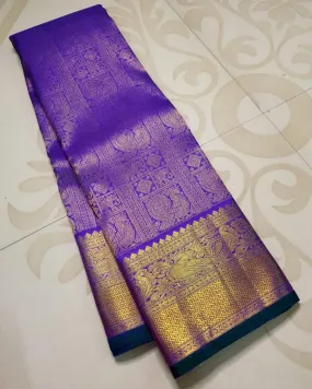 Lustrous Royal Blue Soft Silk Saree With Lassitude Blouse Piece