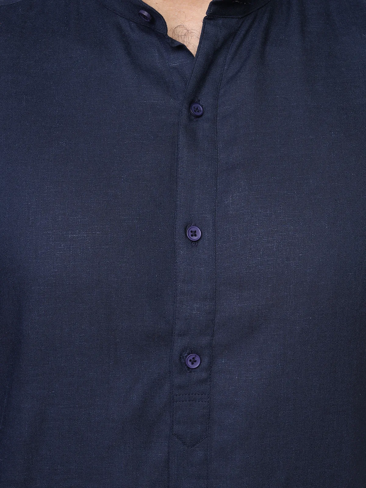 Mandarin Collar Short Kurta Style Shirt