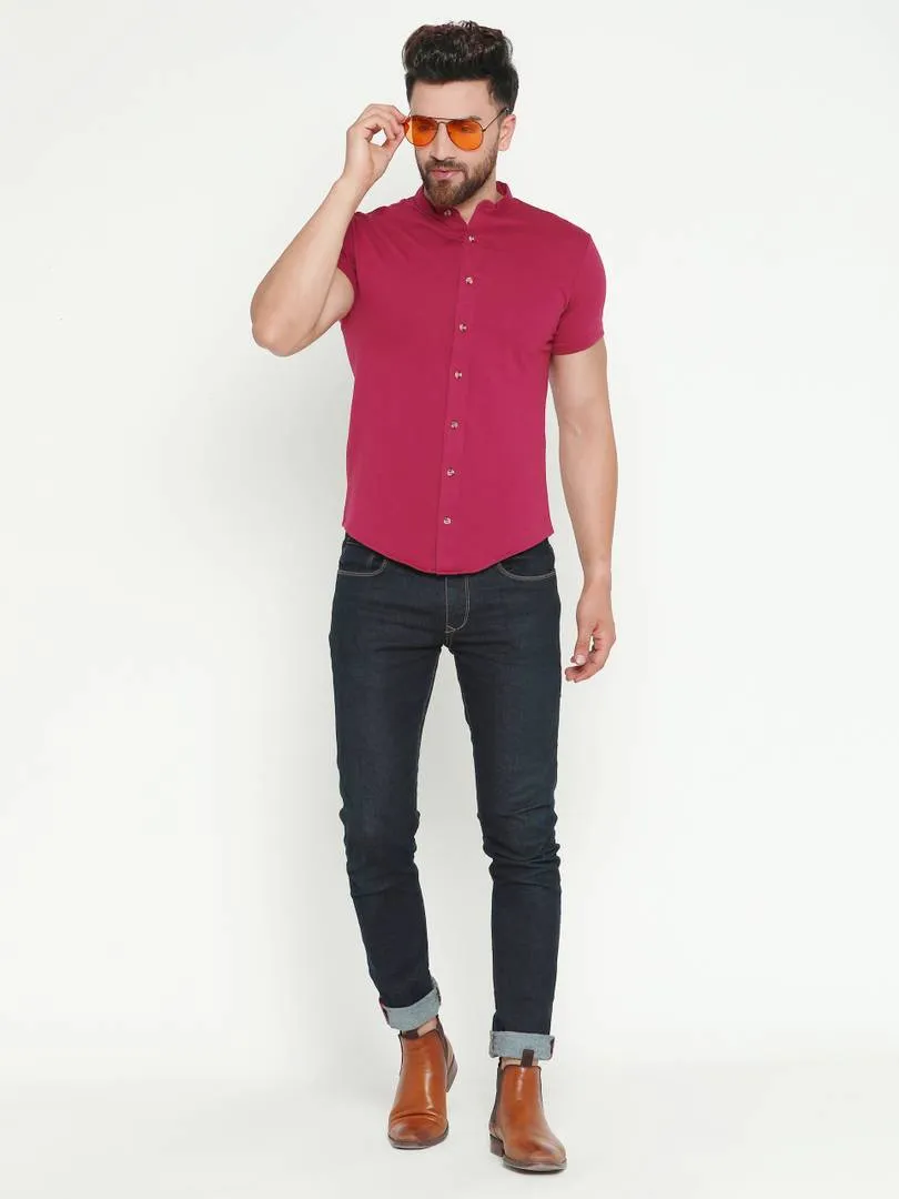 Maroon Regular Fit Casual Shirt