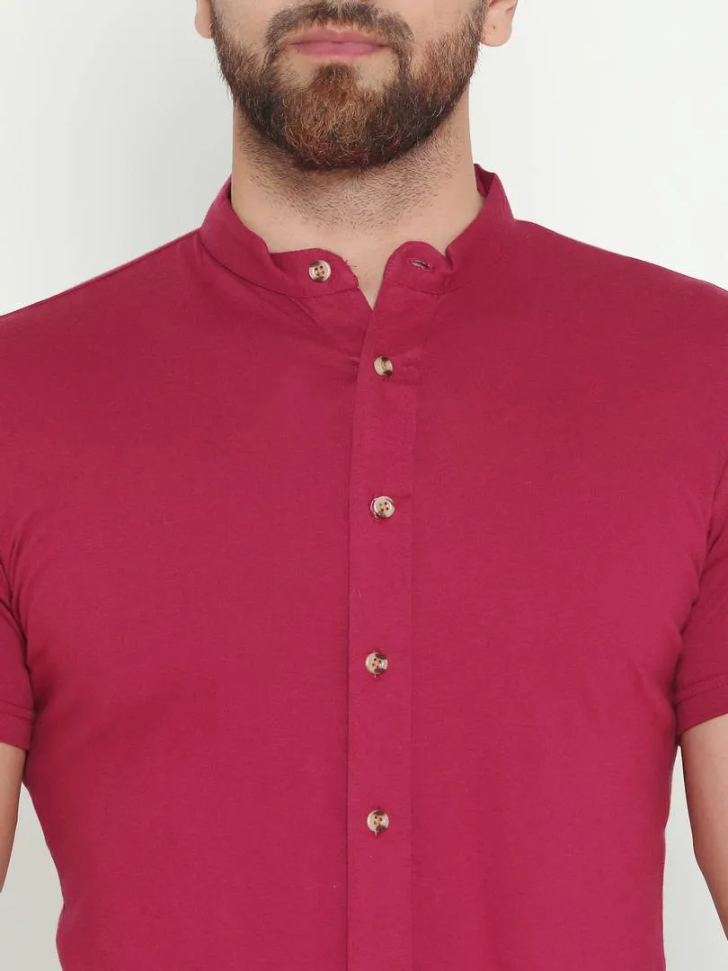 Maroon Regular Fit Casual Shirt