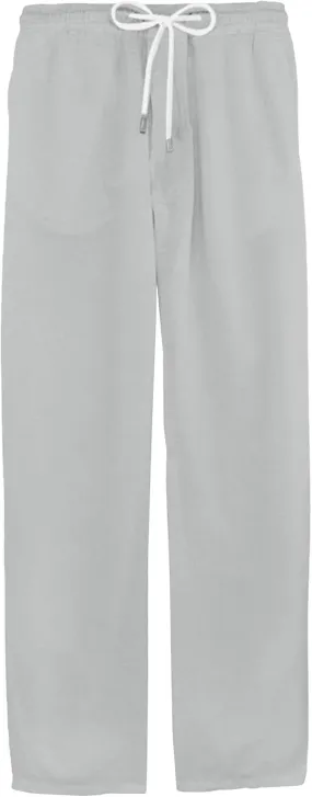 Men's Casual Elastic Waist Pants Lightweight Linen Lounge Trousers Classic Jogger Yoga Loose Chinos (Grey,XX-Large)