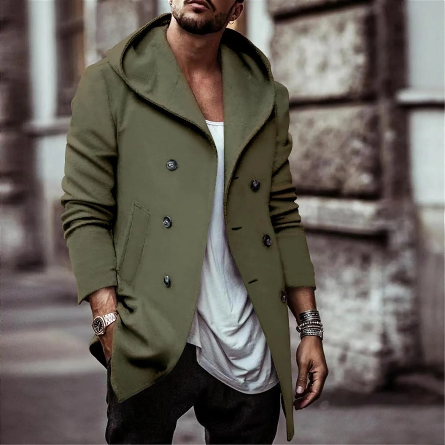 Mens Hoodie Sweatshirt Winter Full Zip Light Weight Fleece Sherpa Lined Warm Jacket Windproof Work Casual Coat Outdoor