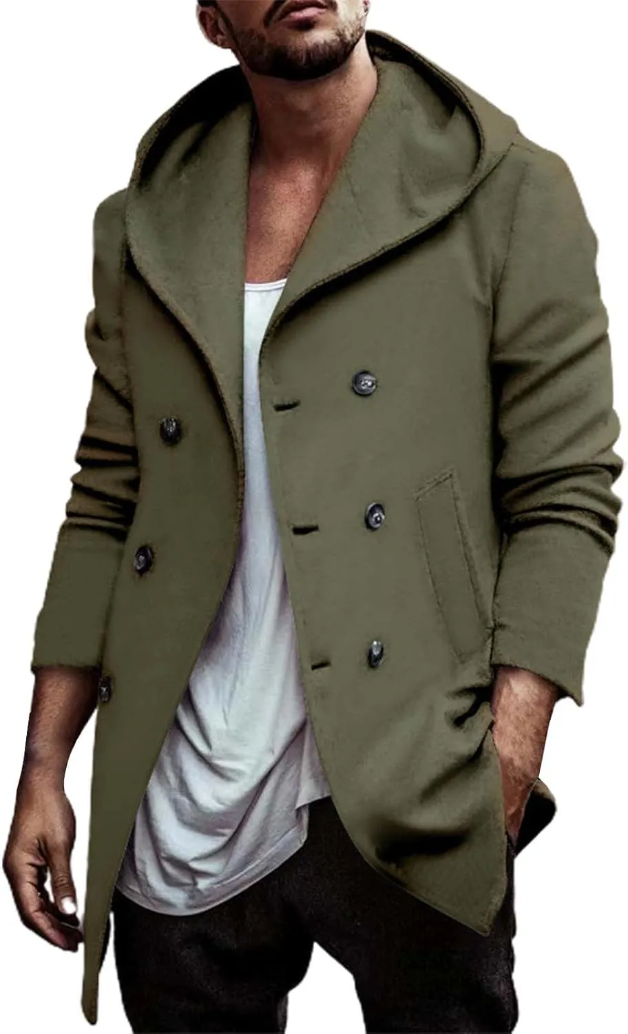 Mens Hoodie Sweatshirt Winter Full Zip Light Weight Fleece Sherpa Lined Warm Jacket Windproof Work Casual Coat Outdoor