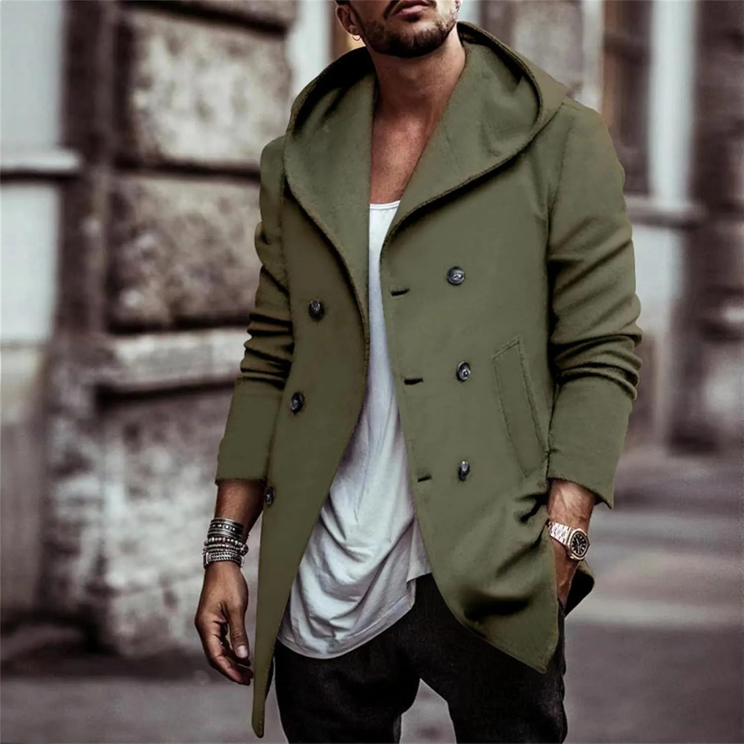 Mens Hoodie Sweatshirt Winter Full Zip Light Weight Fleece Sherpa Lined Warm Jacket Windproof Work Casual Coat Outdoor