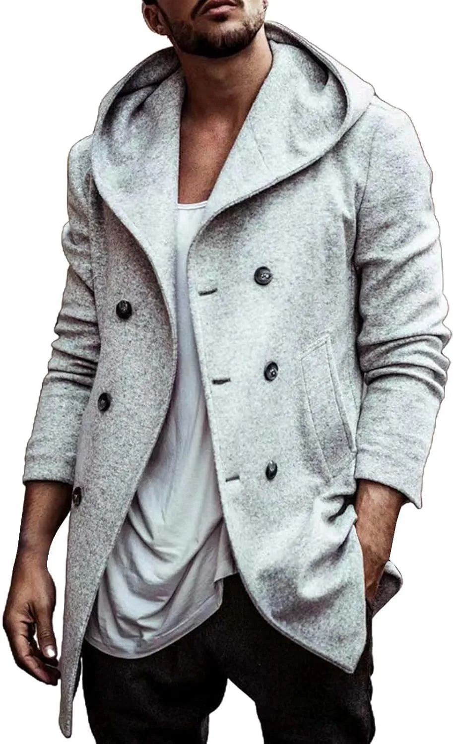 Mens Hoodie Sweatshirt Winter Full Zip Light Weight Fleece Sherpa Lined Warm Jacket Windproof Work Casual Coat Outdoor