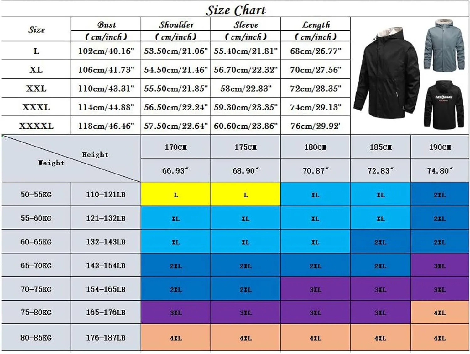 Men's Rain Jacket Waterproof Breathable Hooded Windbreaker Jacket Men's Outdoor Sports Jackets Lightweight Coat