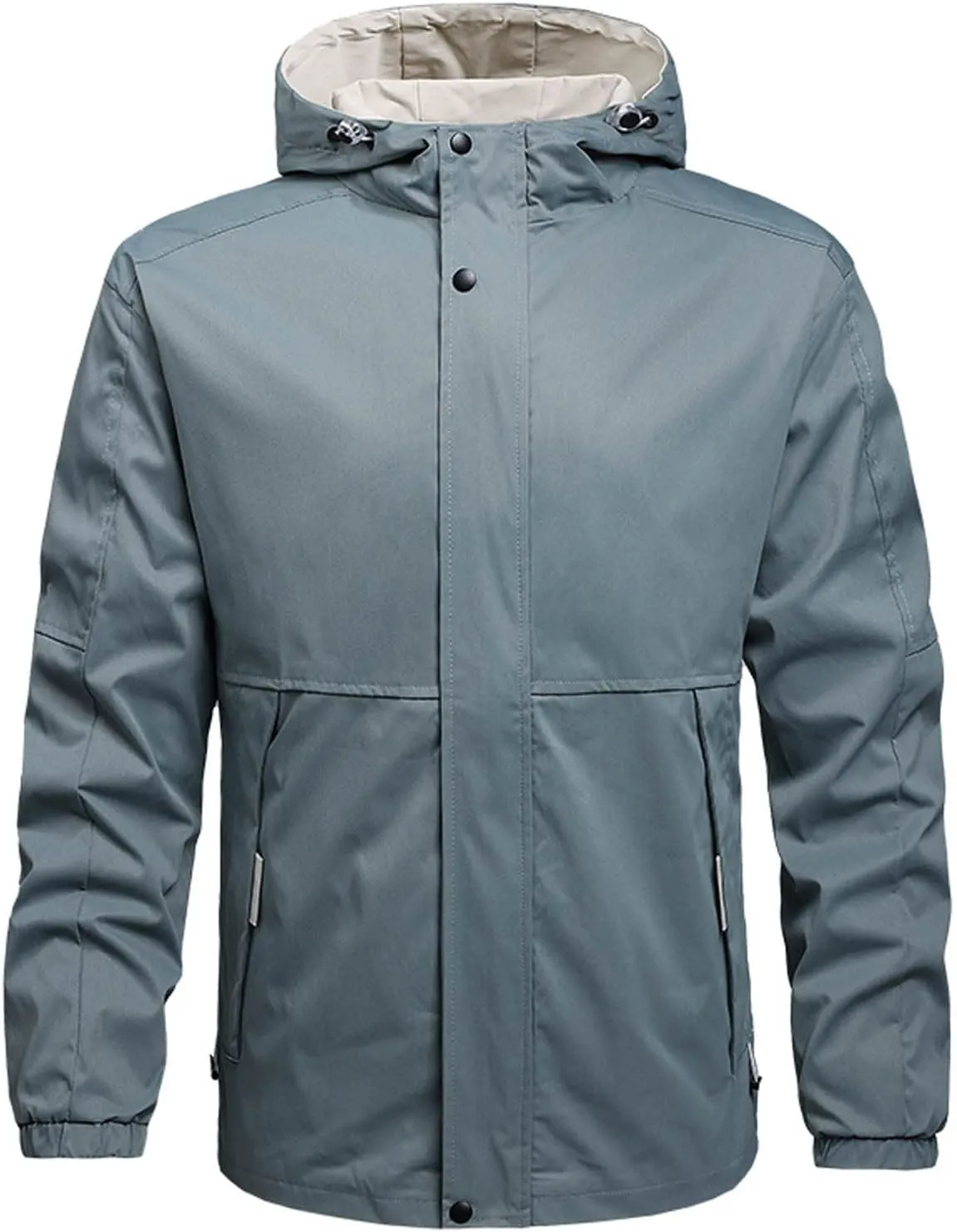 Men's Rain Jacket Waterproof Breathable Hooded Windbreaker Jacket Men's Outdoor Sports Jackets Lightweight Coat