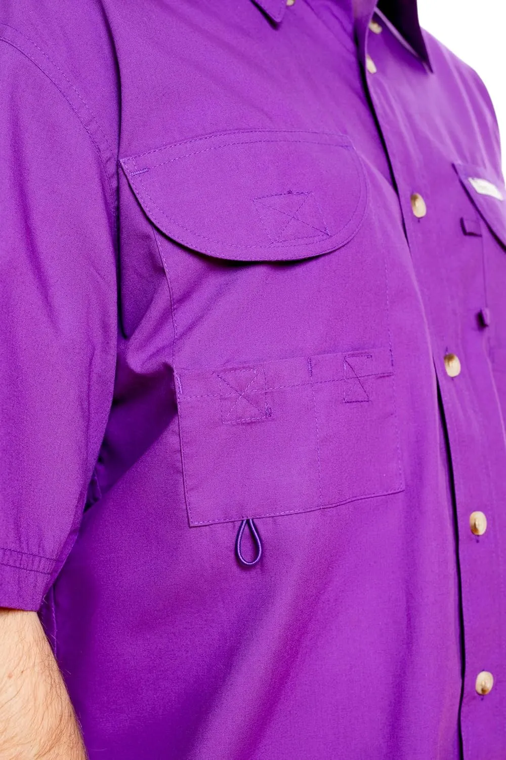 Men's Short Sleeve Fishing Button Down Shirt, Breathable Outdoors Casual Lightweight Shirt