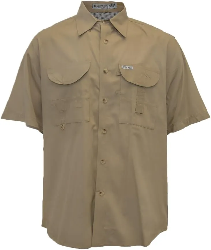 Men's Short Sleeve Fishing Button Down Shirt, Breathable Outdoors Casual Lightweight Shirt
