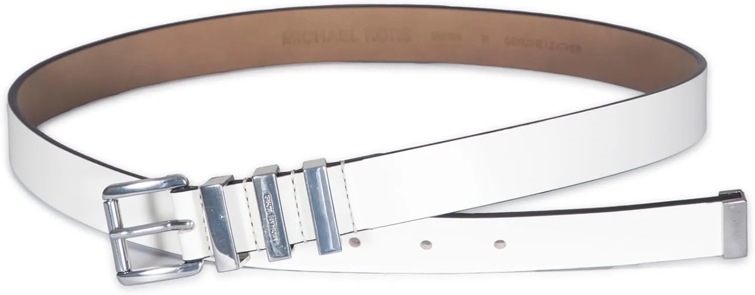 Michael Kors Women's 1 Inch Leather Belt with 3 Keepers, Stylish Fashion Accessory for Everyday Wear