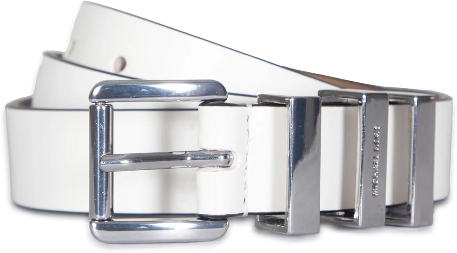 Michael Kors Women's 1 Inch Leather Belt with 3 Keepers, Stylish Fashion Accessory for Everyday Wear