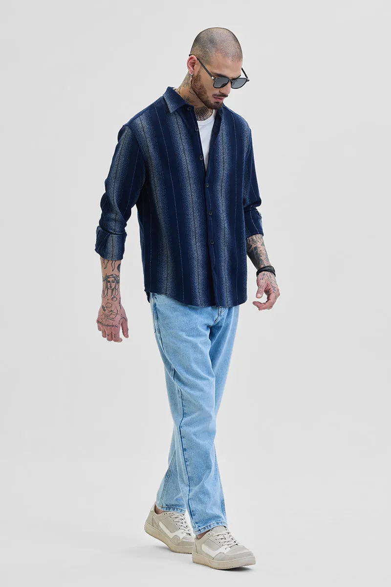 Navy Stripes Relaxed Fit Shirt