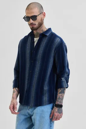 Navy Stripes Relaxed Fit Shirt