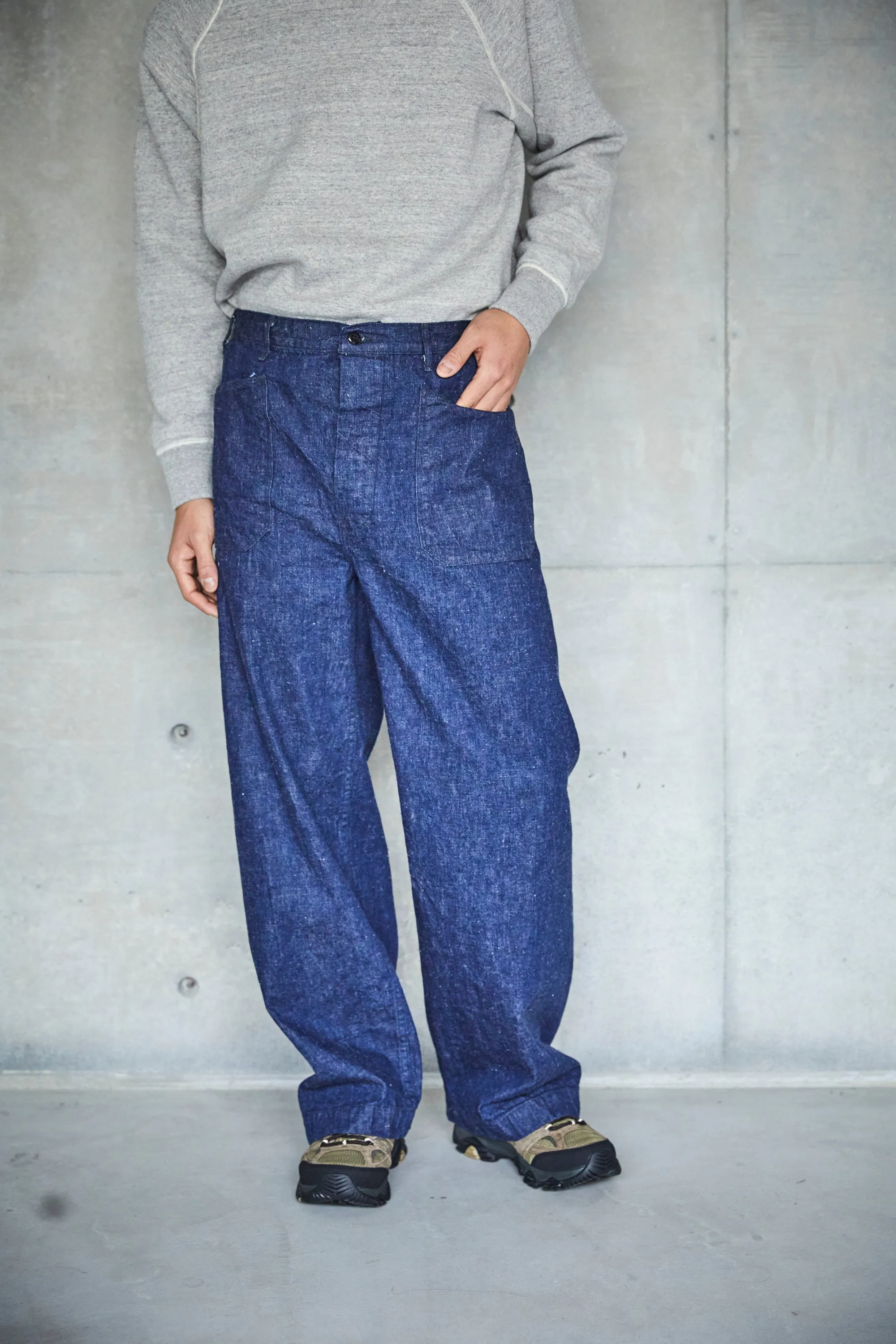 orSlow- US NAVY SIDE SEAMLESS DENIM PANTS- One Wash
