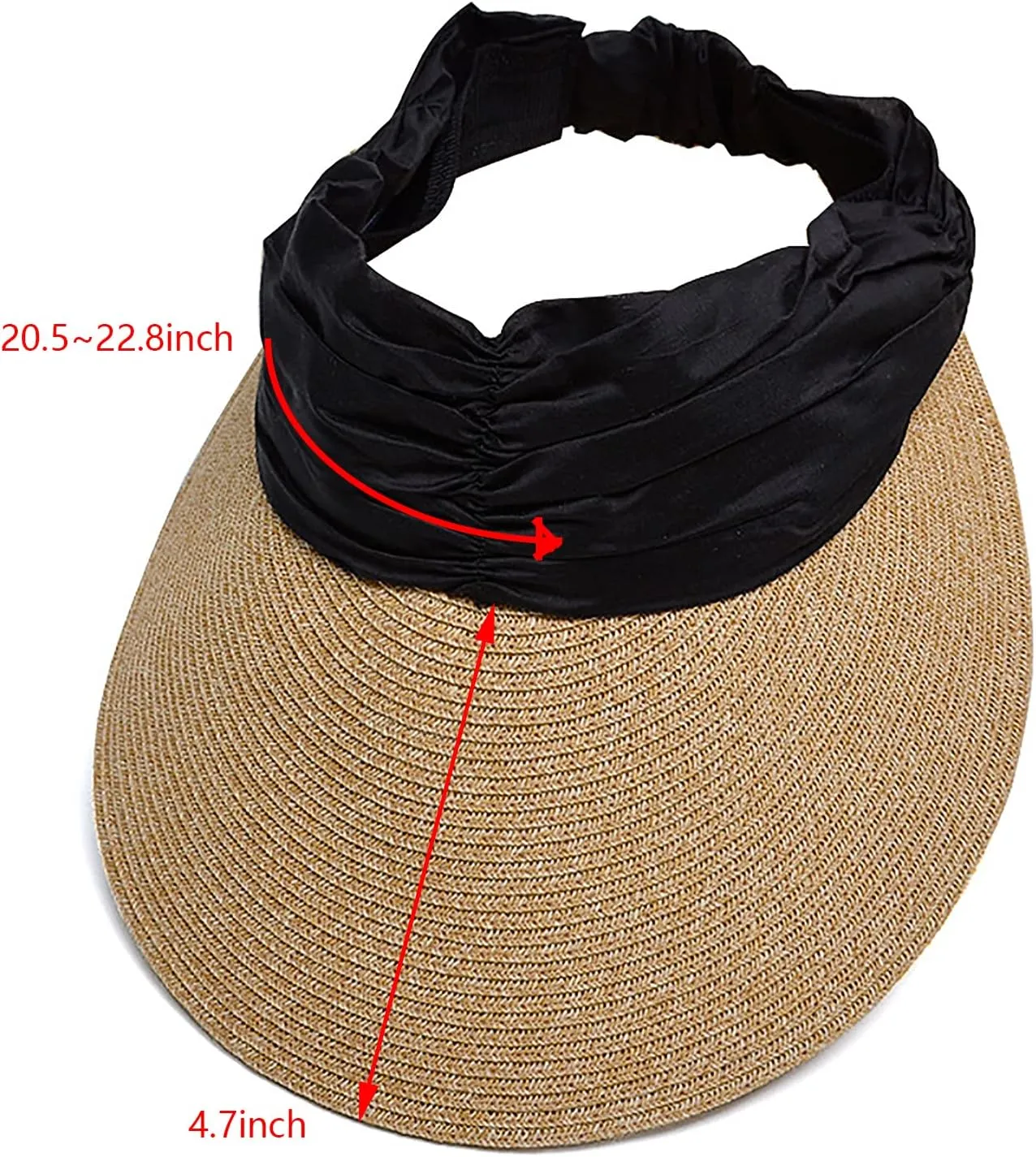 Outdoor Big Brim Visor Sun Straw Hat Womens Beach Sun Protection Cap Hat Braided Large Brim Sun Hat