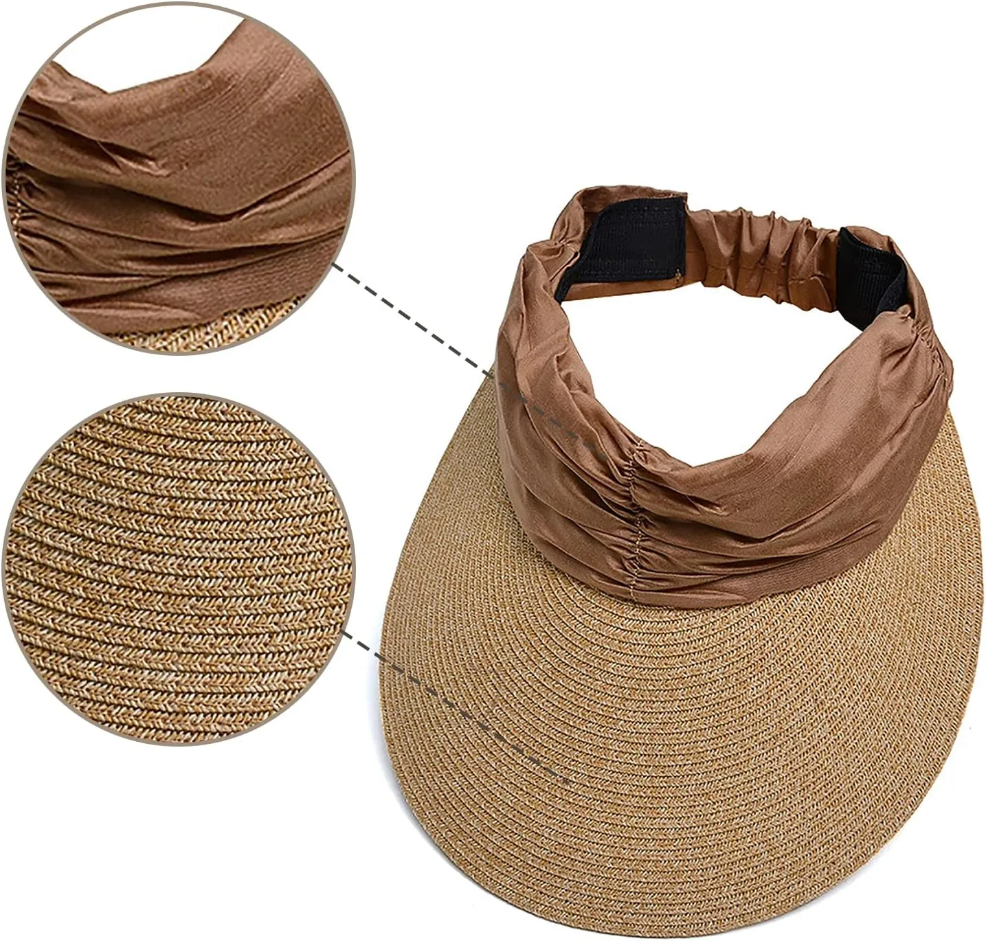 Outdoor Big Brim Visor Sun Straw Hat Womens Beach Sun Protection Cap Hat Braided Large Brim Sun Hat