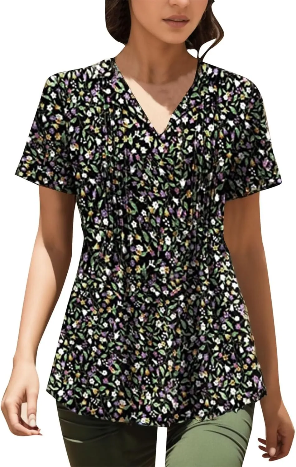 Oversized Hoodie,Women's Summer Tops Tie Dye Short Sleeved Shirt V Neck T Shirt Casual Loose Shirt