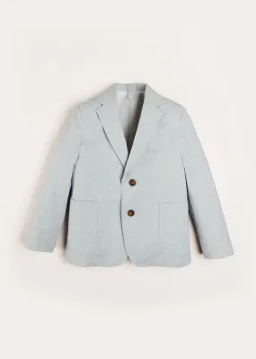 Plain Light Linen Blazer in Blue (4-10yrs)