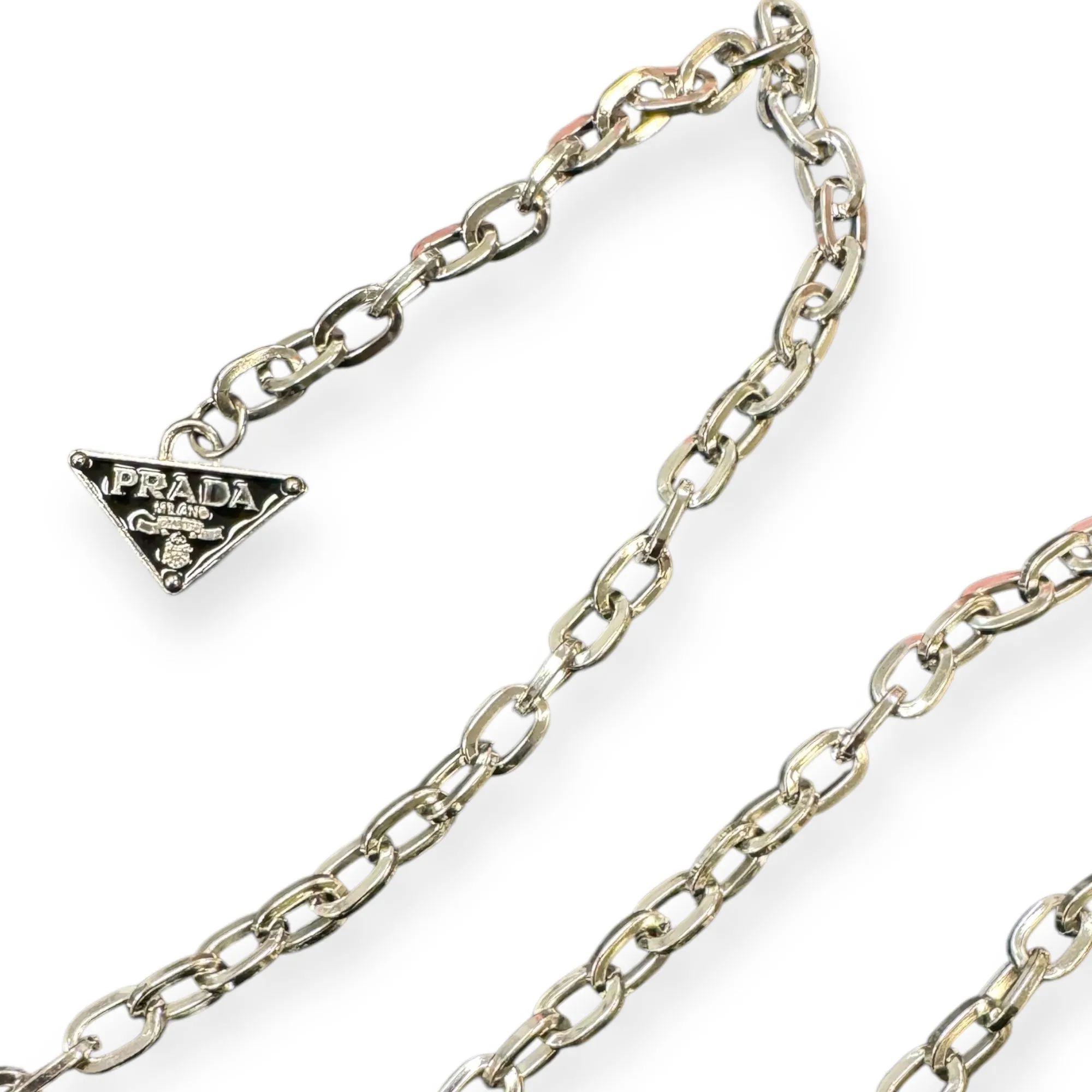 Prad Inspired Triangle Charm Chain Belt - Silver
