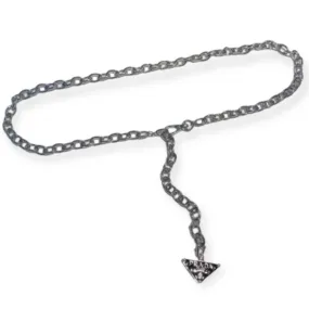Prad Inspired Triangle Charm Chain Belt - Silver