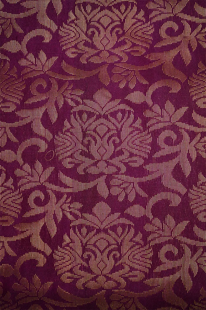 RAISIN WITH LEAF GREEN SOFT SILK SAREE
