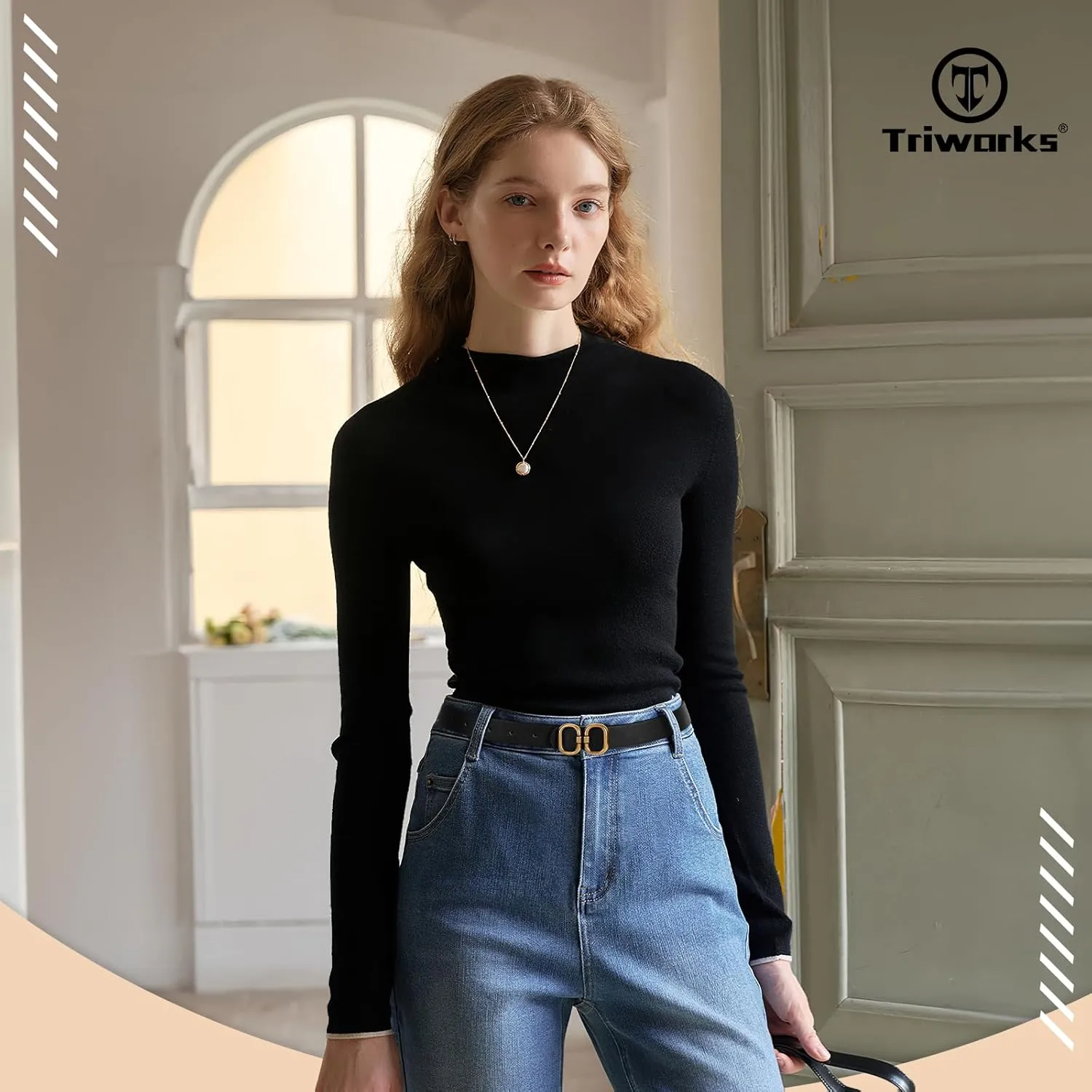 Reversible Leather Belt for Women with Gold Buckle Ladies Leather Belt for Jeans Pants