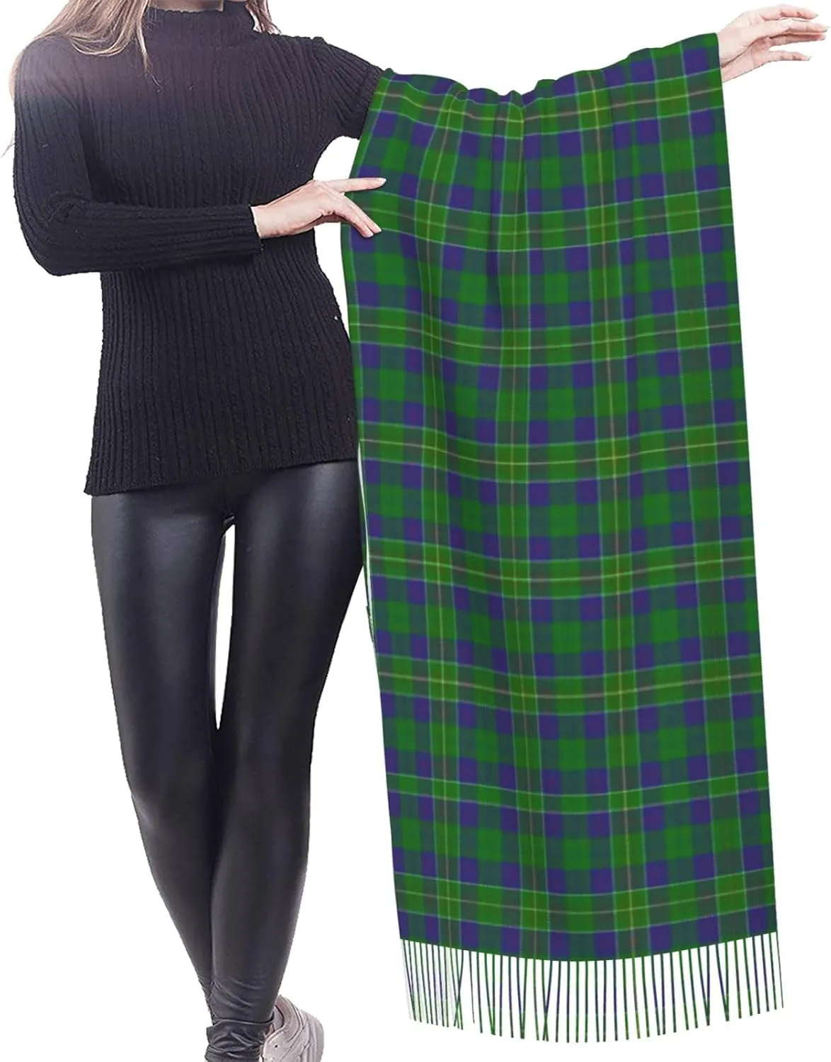 Scottish Clan Maxwell Tartan Plaid Imitation Cashmere Tassel Scarf Winter Scarf Autumn Softest Classic Warm