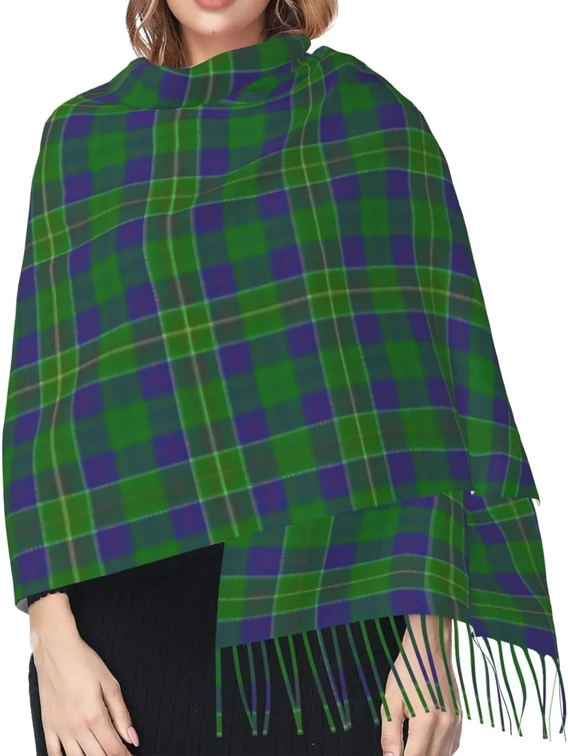 Scottish Clan Maxwell Tartan Plaid Imitation Cashmere Tassel Scarf Winter Scarf Autumn Softest Classic Warm