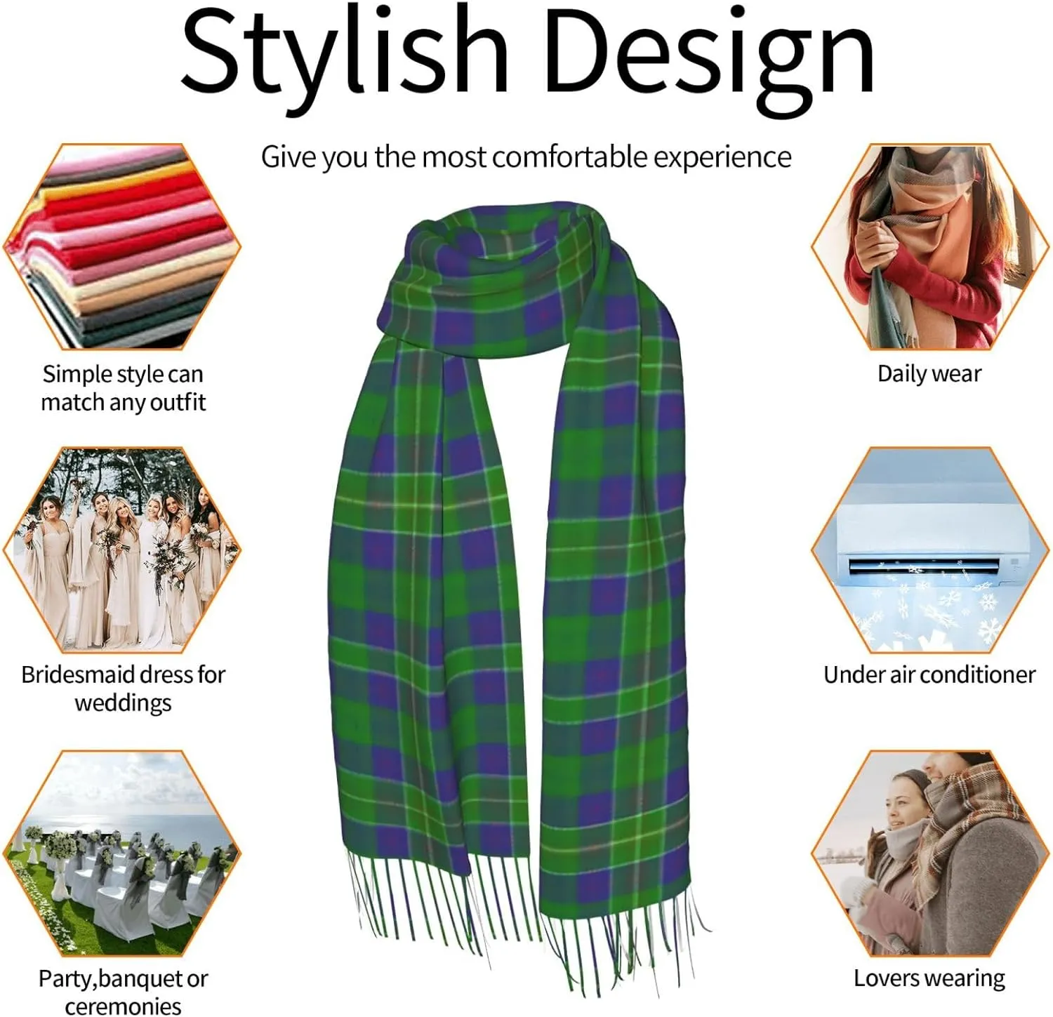 Scottish Clan Maxwell Tartan Plaid Imitation Cashmere Tassel Scarf Winter Scarf Autumn Softest Classic Warm