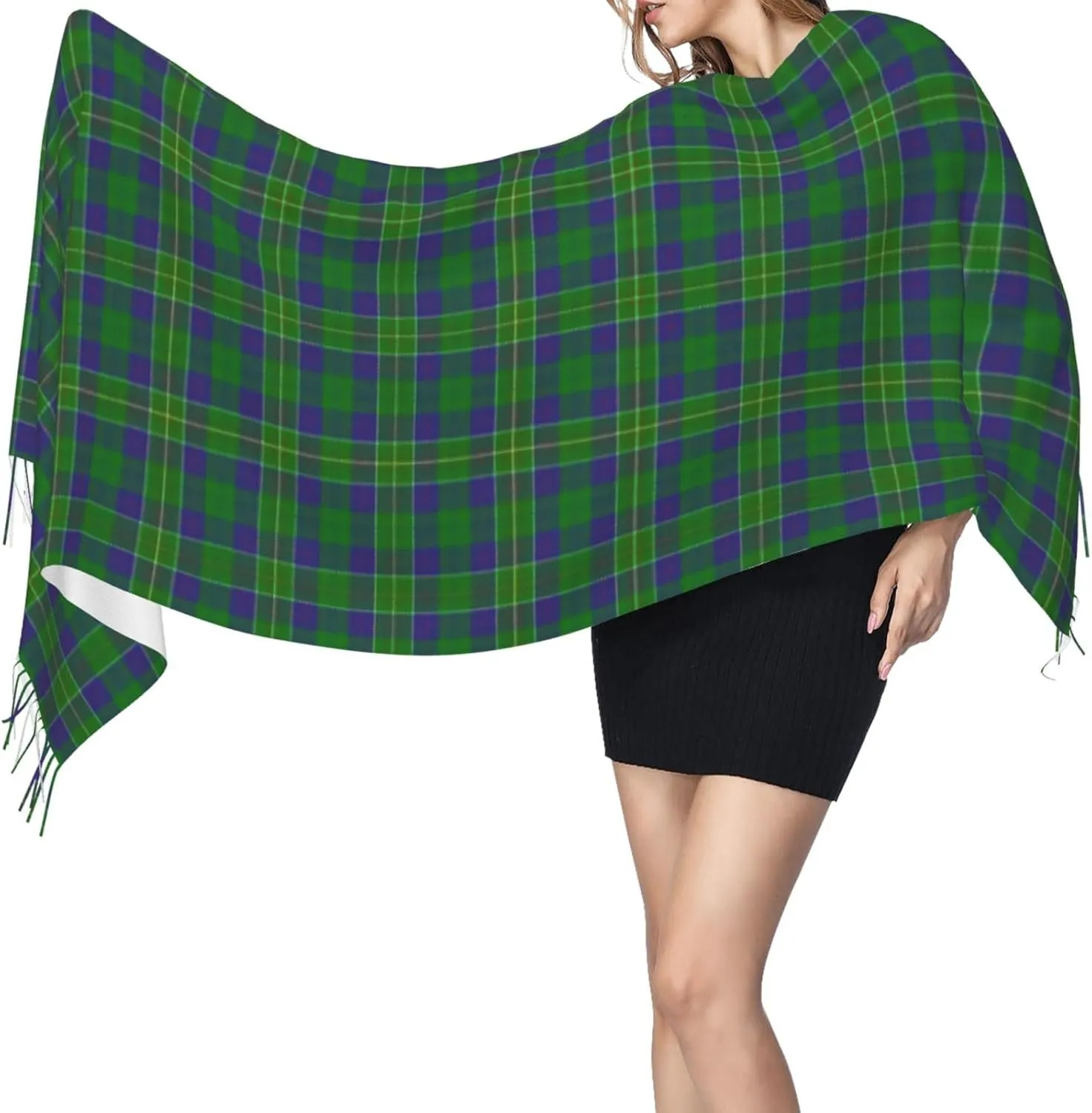 Scottish Clan Maxwell Tartan Plaid Imitation Cashmere Tassel Scarf Winter Scarf Autumn Softest Classic Warm