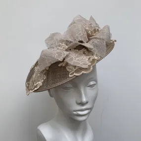 Selena Beige Crinoline Cartwheel Hat