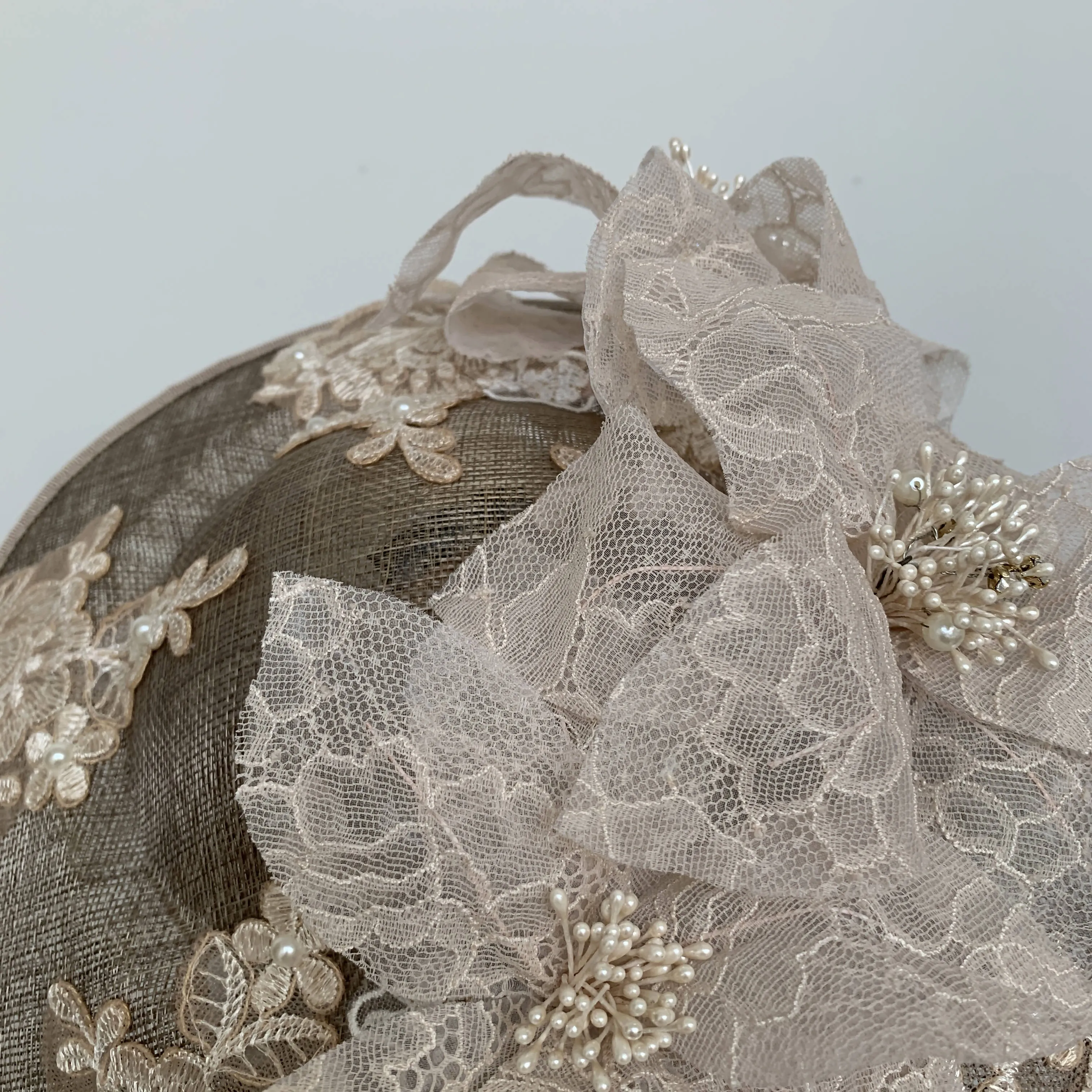 Selena Beige Crinoline Cartwheel Hat