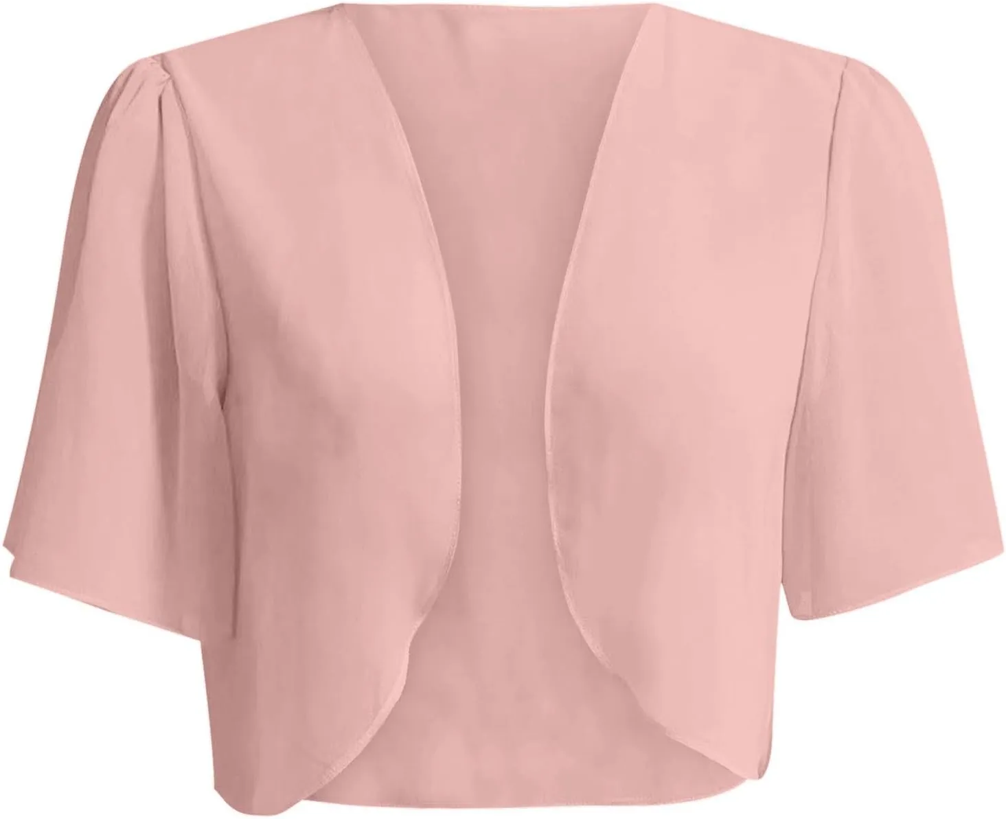 Short Sleeve Cardigans for Women Chiffon Cropped Bolero Sheer Shrugs Light Weight Beach Cover Up Casual Blouse Tops