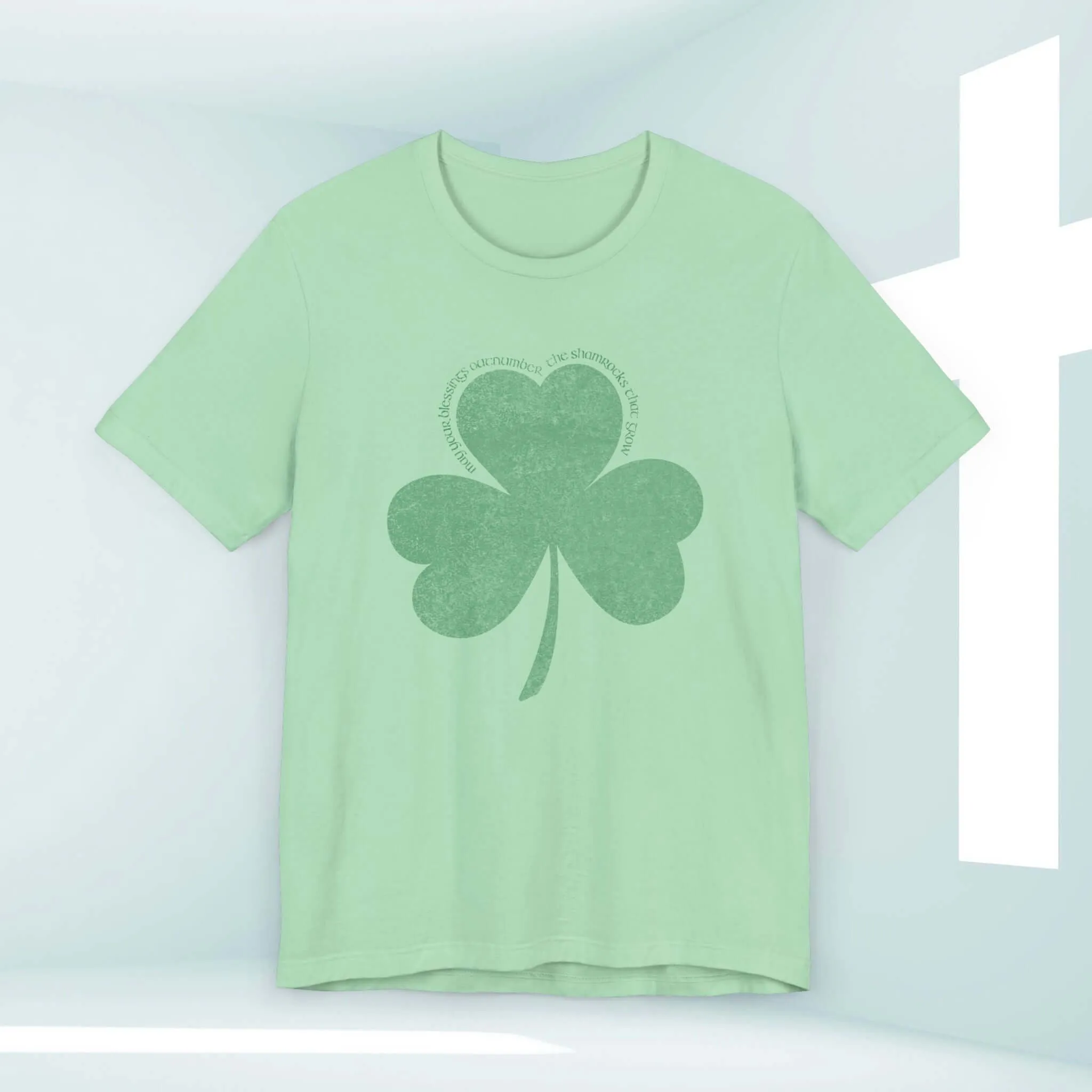 St Patrick's Day Shirt, Christian Blessings Shamrock Clover St Patty's Tee