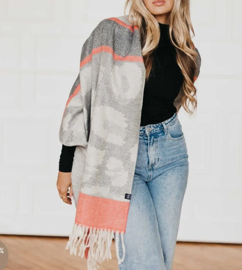 Stripe Leopard Scarf