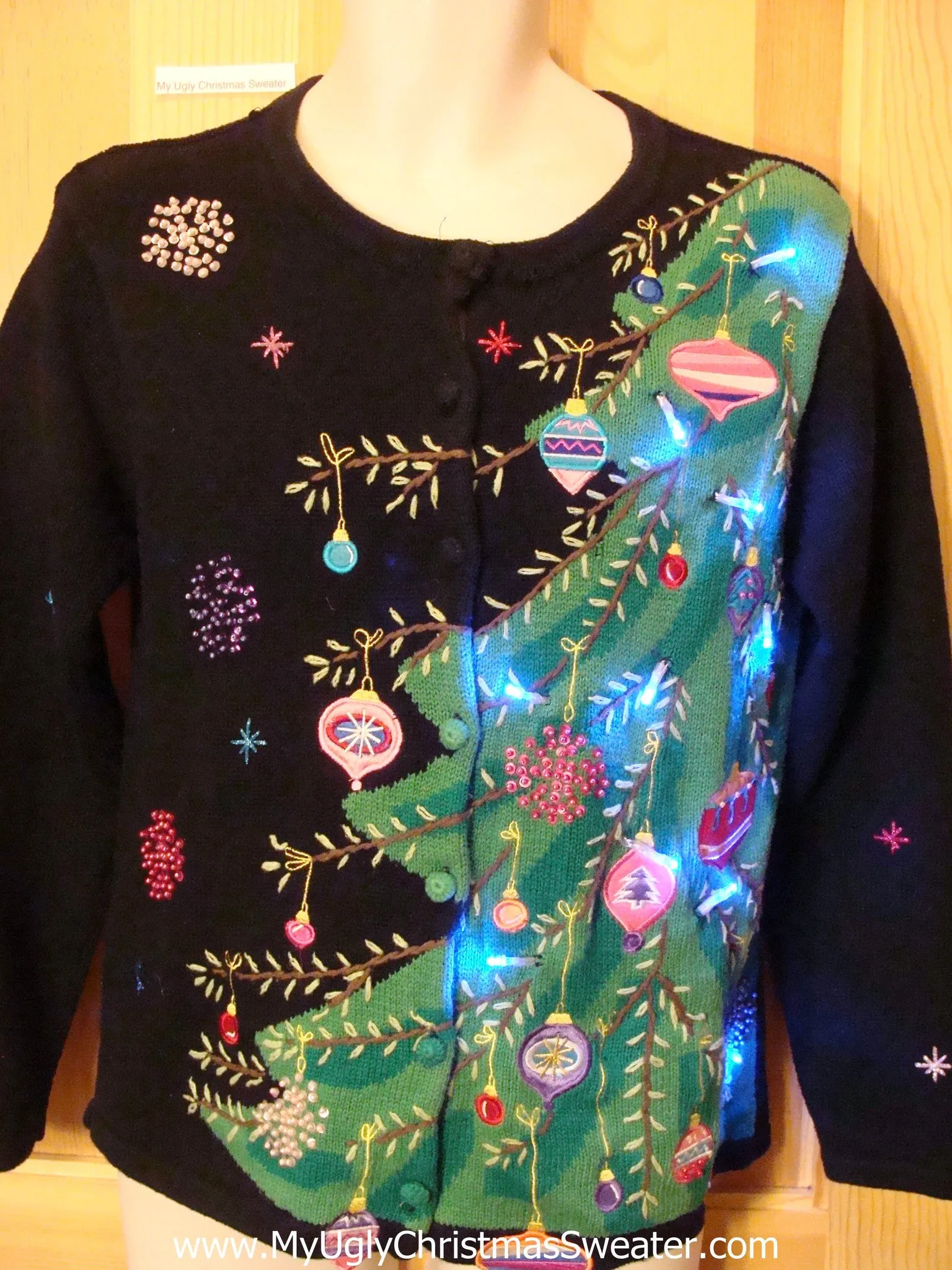 Tilted Tree Funny Light Up Christmas Sweater
